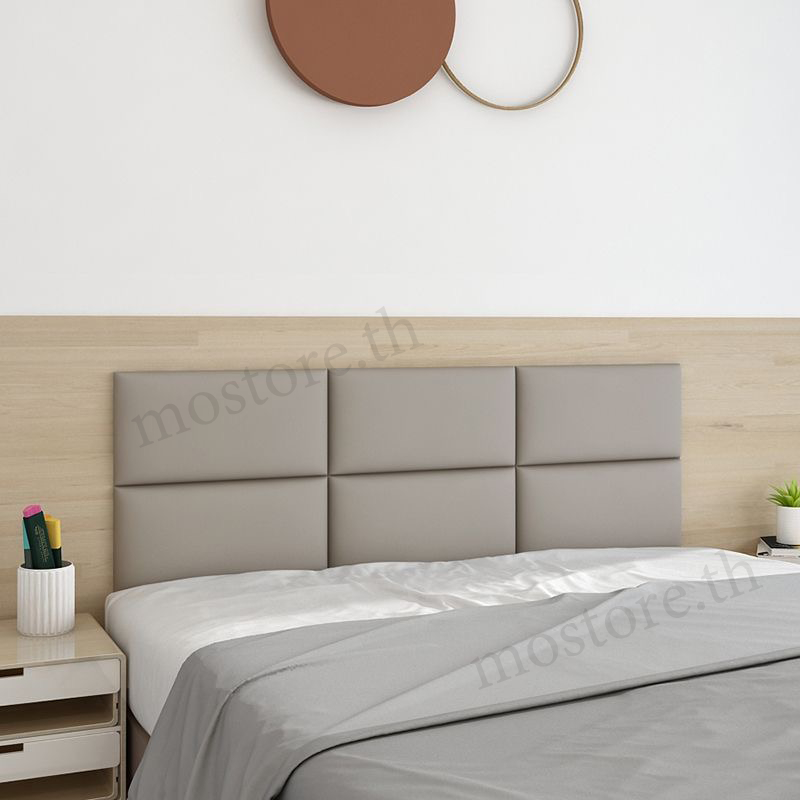 บุผนังกันกระแทก หนังPUหุ้มฟองน้ำ หนาพิเศษ เบาะติดหัวเตียง wall pad วอลเปเปอร์3มิติ โฟมกันกระแทก บุหัวเตียง ความหนา 1.5 ซม.