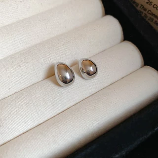 [Jewbeauty]ต่างหูสตั๊ดรูปหยดน้ําเข็มเงิน ต่างหูอารมณ์ดีไซน์เรียบแสงหรูหราต่างหูความรู้สึกสูงผู้หญิง