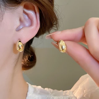 [Jewbeauty]ต่างหูสตั๊ดรูปหยดน้ําเข็มเงิน ต่างหูอารมณ์ดีไซน์เรียบแสงหรูหราต่างหูความรู้สึกสูงผู้หญิง