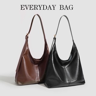Retro Leather Totebag for Woman Underarm Shoulder Tote Sling Bag Large Capacity Office College Students Bags Vintage Classic