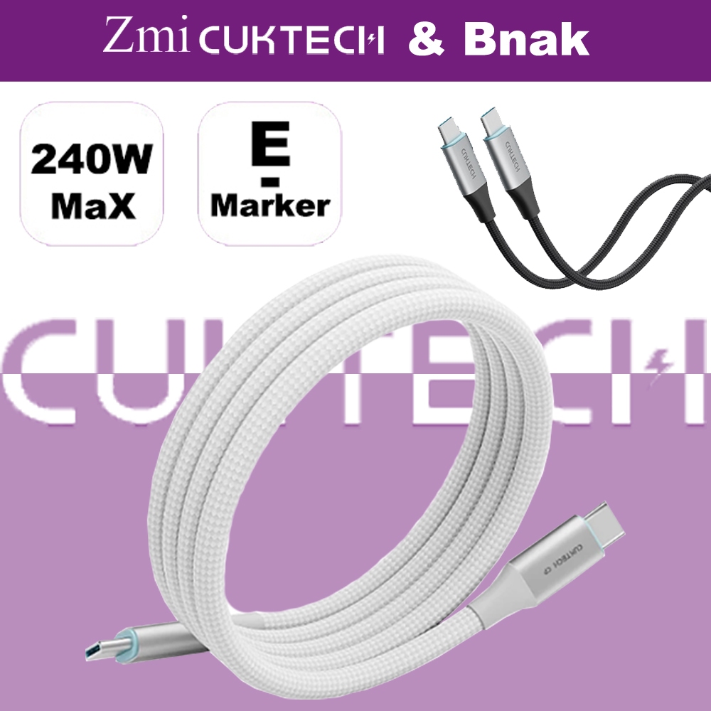 Zmi CUKTECH CMC610/CMC615 6A 240W สายถักแม่เหล็ก PD3.1 สายชาร์จเร็ว