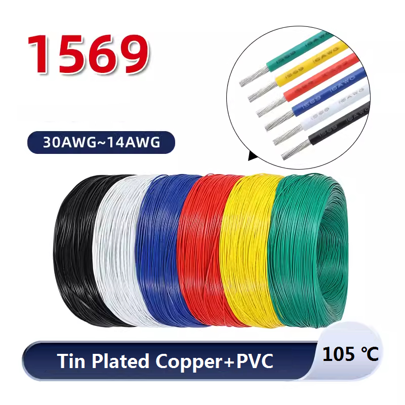 Ul1569 ลวดอิเล็กทรอนิกส์ดีบุกชุบทองแดงลวดเชื่อมต่อแกนเดียวหลายเส้นการเชื่อมต่อไฟฟ้าลวดทองแดง-10/20/3