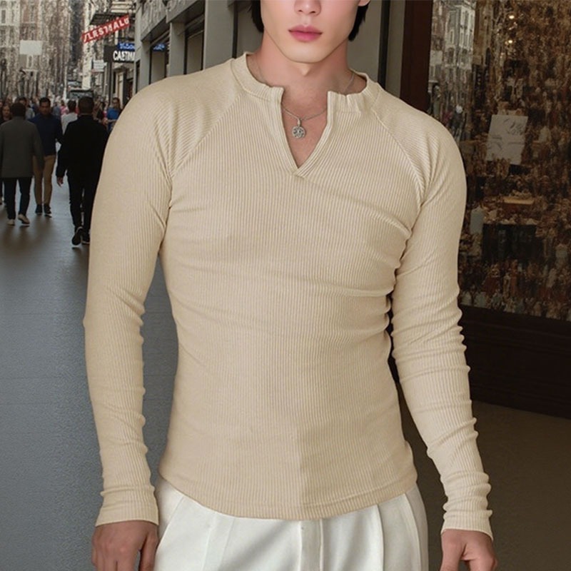 ไม่แน่นอน เสื้อยืดผู้ชายเนื้อลําลองสีบริสุทธิ์