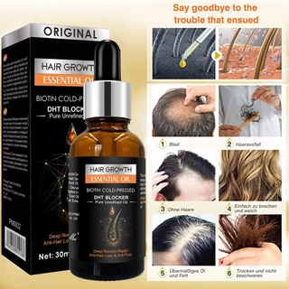 น้ํามันหอมระเหยบํารุงผม ไบโอติน เย็น-กด DHT Blocker แชมพูและครีมนวดผมป้องกันผมร่วง 30ml/250ml