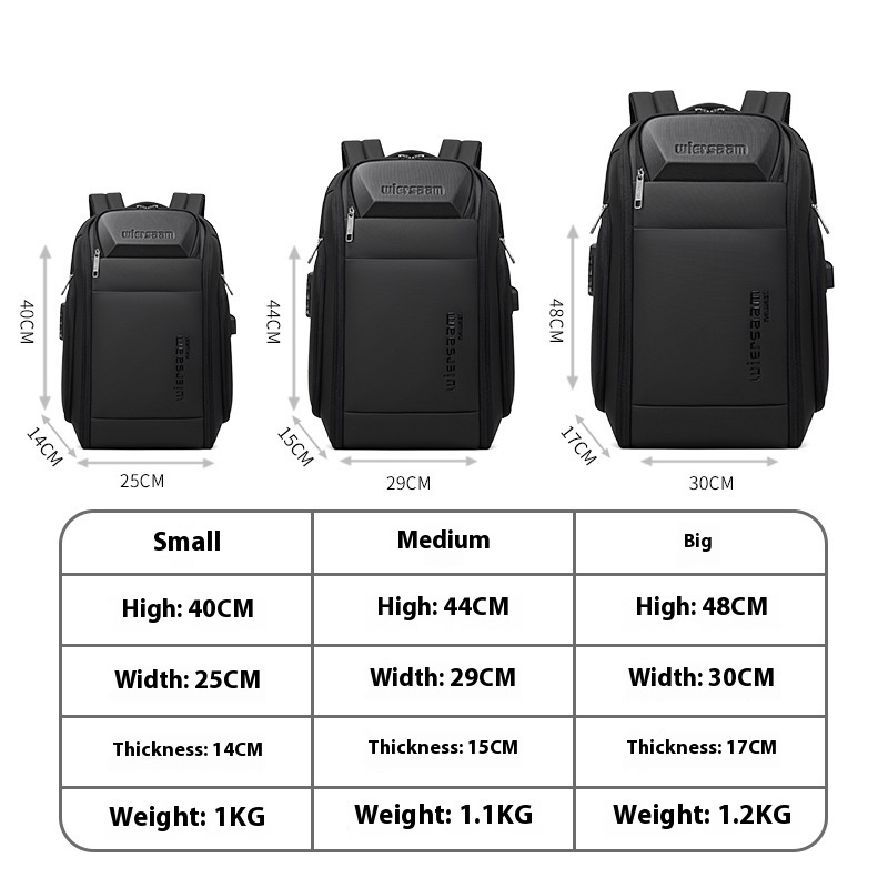วิเออร์ตูน กระเป๋าเป้สะพายหลังสําหรับผู้ชายกระเป๋าเป้สะพายหลังกันน้ําความจุขนาดใหญ่การเดินทางเพื่อธุรกิจรหัสผ่านมัลติฟังก์ชั่ป้องกันการโจรกรรมแล็ปท - รูปที่ 5