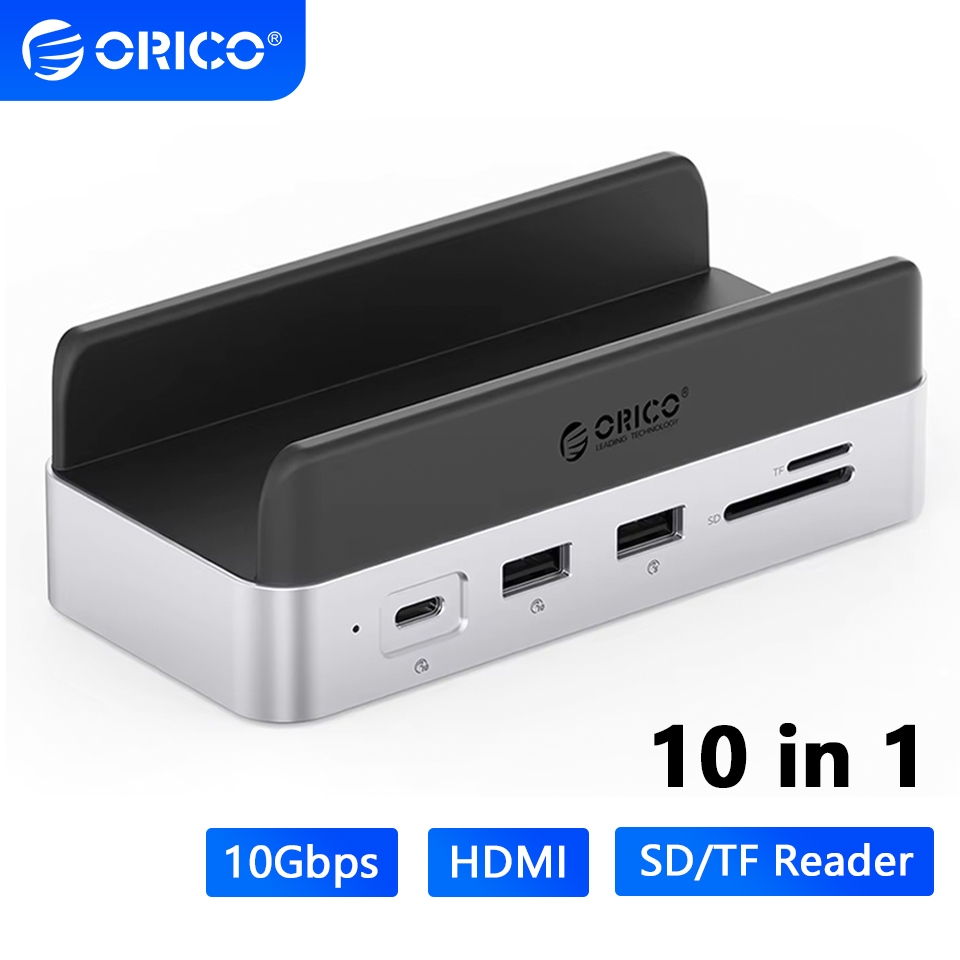 100% Original ORICO 10 in 1 Mini Dock USB 3.2 Gen2 Hub สําหรับ Mac Mini M4 & M4 Pro USB A ประเภท C H