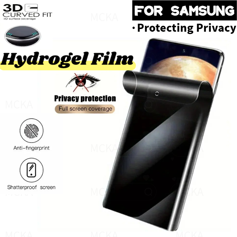 ฟิล์มกันมองไฮโดรเจล Hydrogel สําหรับ Samsung S24 Ultra, Note20Ultra, Note10Plus, Note9, S23Ultra, S10Plus, S23, S22, S21, S20, S10 กันการมองเห็น Anti-Glare Soft ฟิล์มความเป็นส่วนตัว