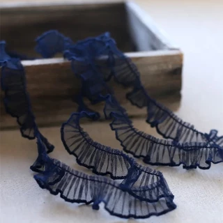 2Yards Multi-สีเย็บปักถักร้อยพับลูกไม้ผ้า Trim DIY เย็บ Applique สําหรับเสื้อผ้าชุดตกแต่งอุปกรณ์เสริม 2 ซม.กว้าง