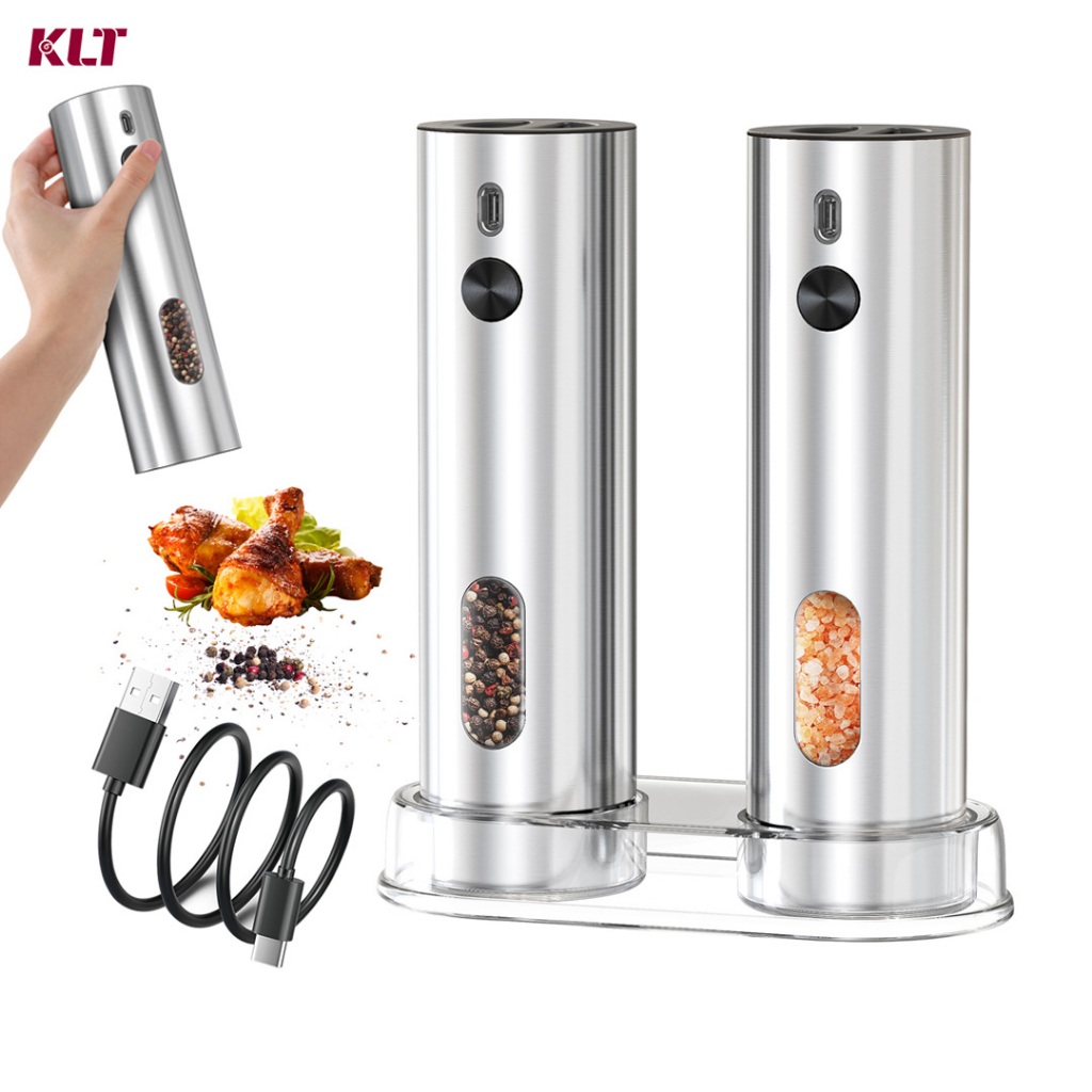 Cliton เครื่องบดพริกไทย ไฟฟ้า Electric Peper Grinder เครื่องบดเครื่องเทศ บดเกลือพริกไทย พริก Spice G