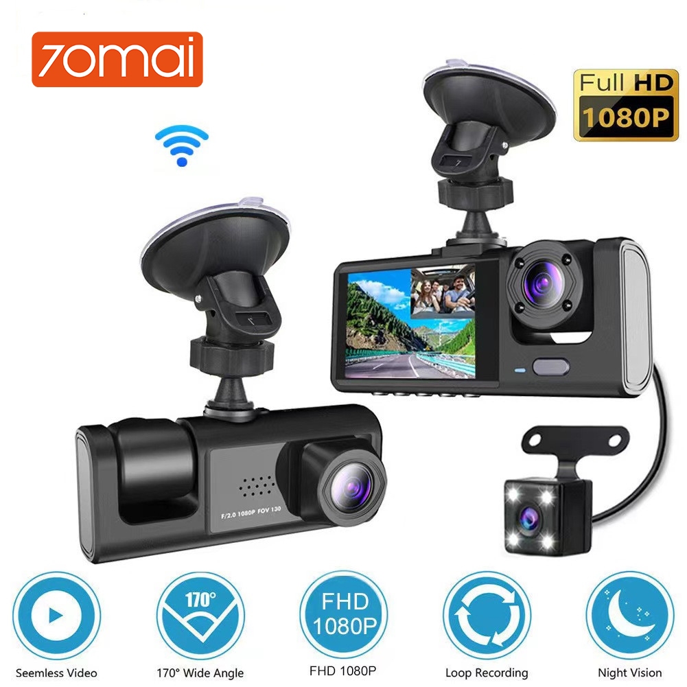 70mai กล้องติดรถยนต์ 2กล้องหน้า-หลัง Car Camera 1080P การตรวจสอบที่จอดรถ กล้องหน้ารถ เครื่องบันทึกกา
