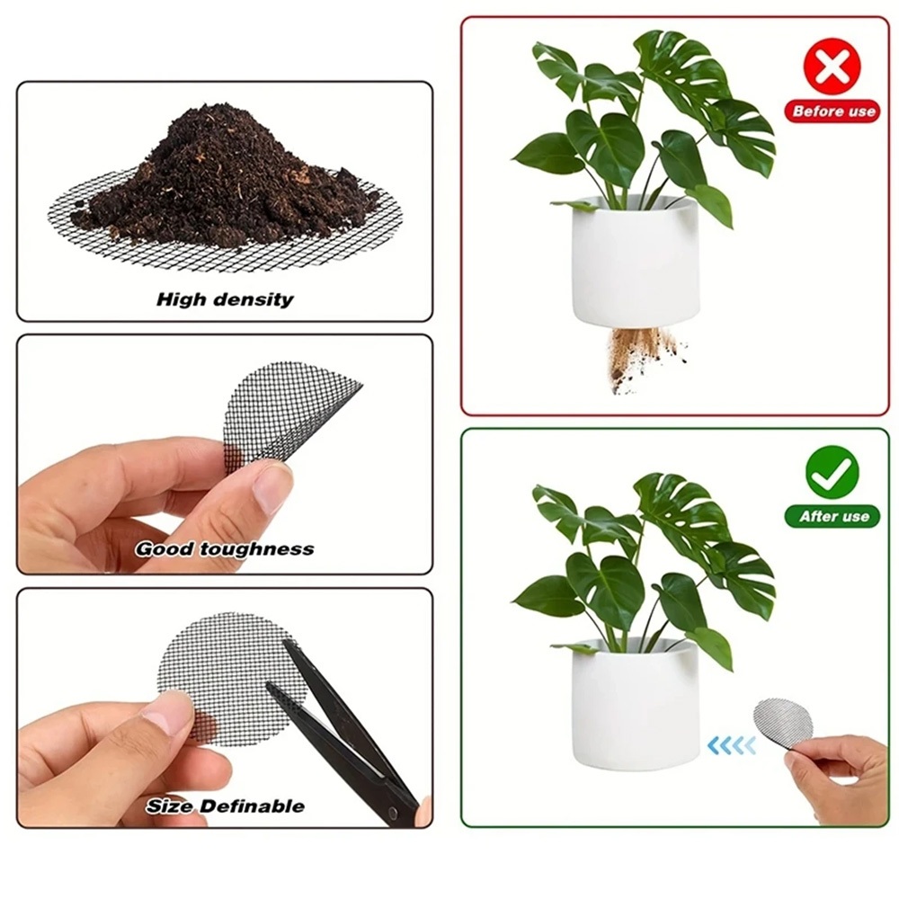 กระถางดอกไม้หลุมตาข่ายแผ่นเส้นผ่าศูนย์กลาง5/7.5/10เซนติเมตรตารางรอบตัดบอนไซดอกไม้พืชระบายน้ําหลุมปะเก็นปลาเสื่อ - รูปที่ 4