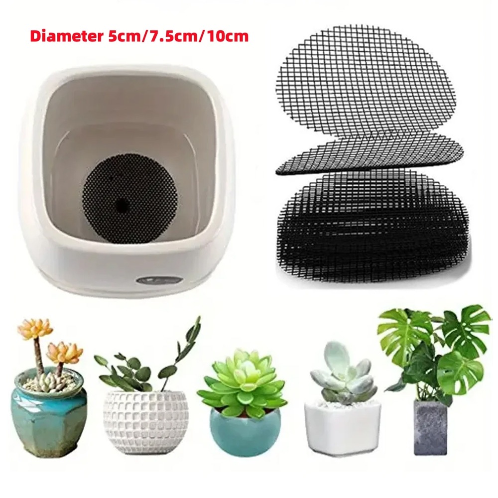 กระถางดอกไม้หลุมตาข่ายแผ่นเส้นผ่าศูนย์กลาง5/7.5/10เซนติเมตรตารางรอบตัดบอนไซดอกไม้พืชระบายน้ําหลุมปะเก็นปลาเสื่อ