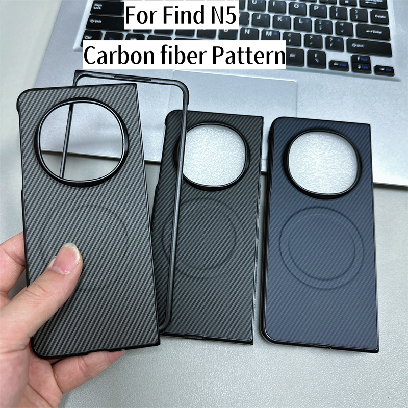 สําหรับ OPPO Find N6 N5 N3 N2 N Oneplus 1+OPEN กรณี Ultra Thin คาร์บอนไฟเบอร์รูปแบบ PU หนังแม่เหล็กป