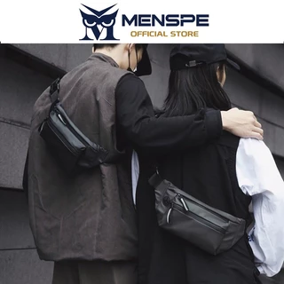 MENSPE กระเป๋าคาดหน้าอกความจุขนาดใหญ่ทนต่อการสึกหรอกระเป๋าสะพายไหล่ข้ามร่างกายกระเป๋าด้านข้างพร้อมแจ็คหูฟัง