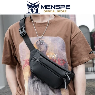 MENSPE กระเป๋าคาดหน้าอกความจุขนาดใหญ่ทนต่อการสึกหรอกระเป๋าสะพายไหล่ข้ามร่างกายกระเป๋าด้านข้างพร้อมแจ็คหูฟัง