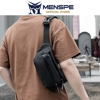 MENSPE กระเป๋าคาดหน้าอกความจุขนาดใหญ่ทนต่อการสึกหรอกระเป๋าสะพายไหล่ข้ามร่างกายกระเป๋าด้านข้างพร้อมแจ็คหูฟัง