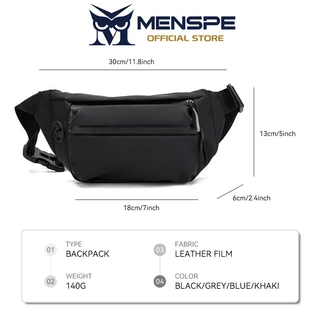 MENSPE กระเป๋าคาดหน้าอกความจุขนาดใหญ่ทนต่อการสึกหรอกระเป๋าสะพายไหล่ข้ามร่างกายกระเป๋าด้านข้างพร้อมแจ็คหูฟัง