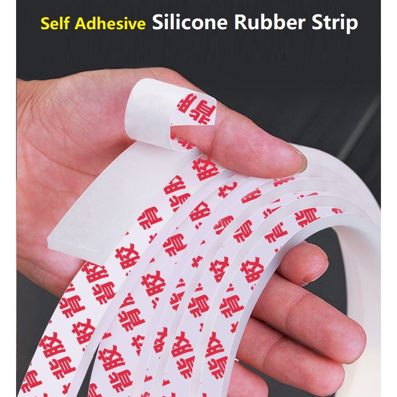 White Silicone Rubber Seal Strip Self Adhesive ซิลิโคนสีขาวยางซีลแถบกาวในตัวกว้าง 4 ~ 100MM หนา1/2/3/4/5/6/8/10มิลลิเมตร กันลื่นแดมเปอร์ปิดผนึกปะเก็นทนความร้อน