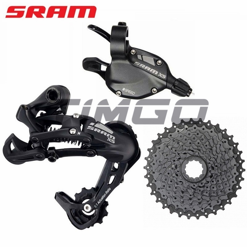 Sram 1x9 ความเร็ว MTB จักรยาน X5 ขวา Shifter Lever Trigger Gear X5 ด้านหลัง Derailleur กรงขนาดกลางสี
