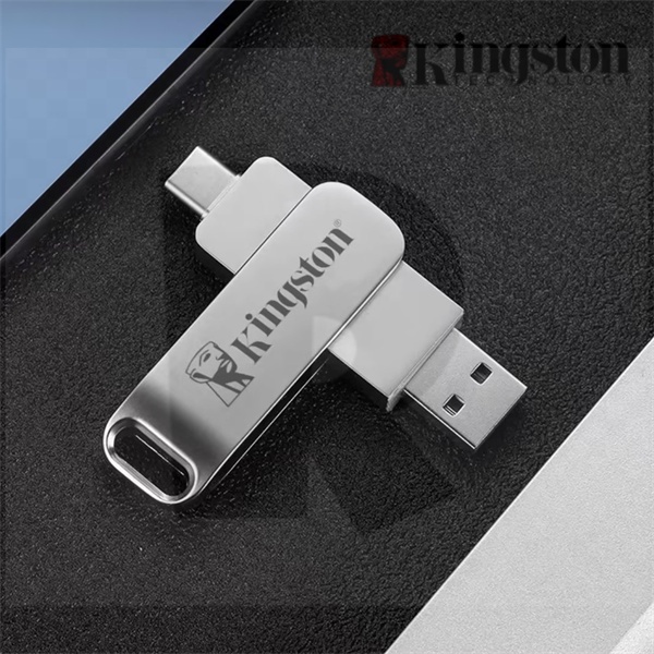 Custom Kingston โลหะ USB 3.0 หมุน OTG 8GB 16GB 32GB 64GB 128GB 2TB แฟลชไดรฟ์ความเร็วสูง