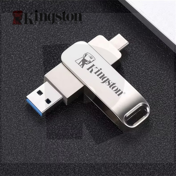 Custom Kingston โลหะ USB 3.0 หมุน OTG 8GB 16GB 32GB 64GB 128GB 2TB แฟลชไดรฟ์ความเร็วสูง