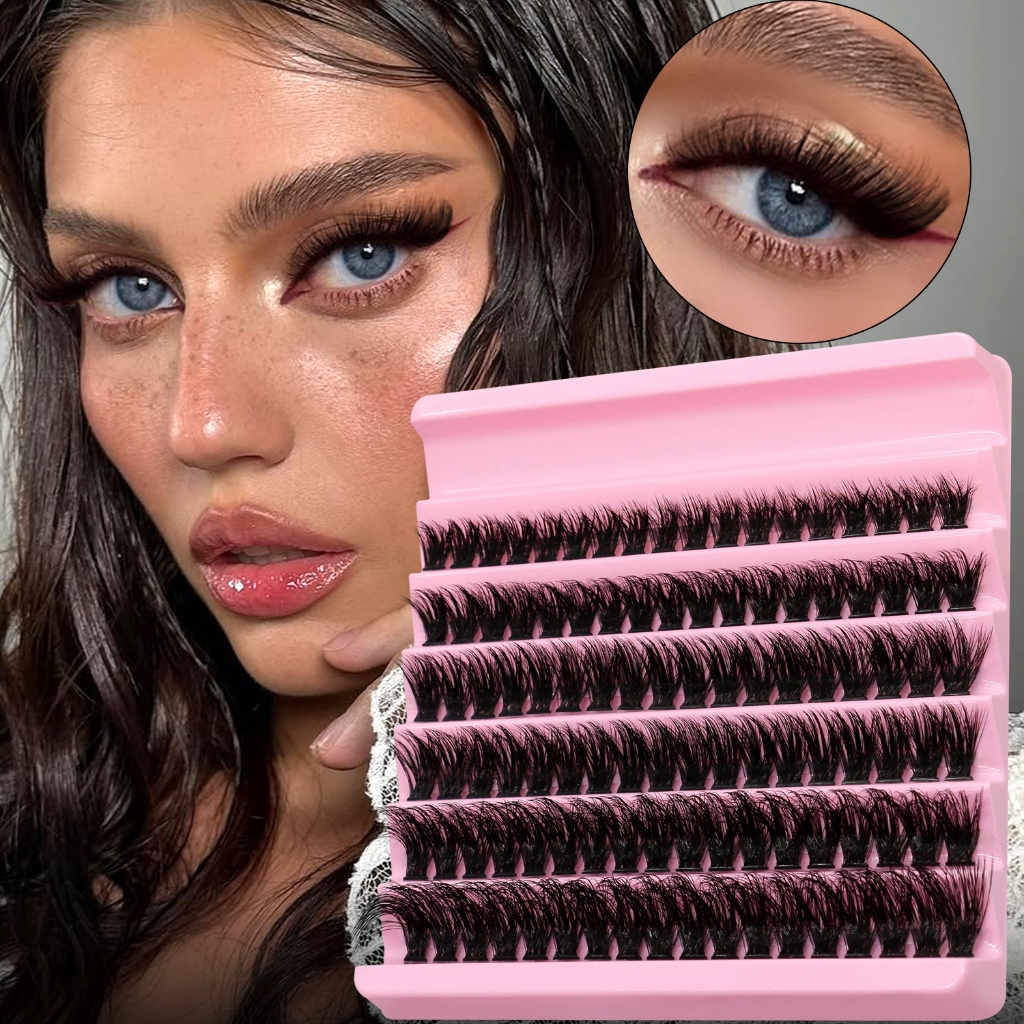 Groinneya DIY Lash Extension Kit - Handmade Criss-Cross Clusters, ปริมาณหนาและธรรมชาติแบบใช้ซ้ําได้สําหรับร้านเสริมสวยระดับความงามแต่งหน้า