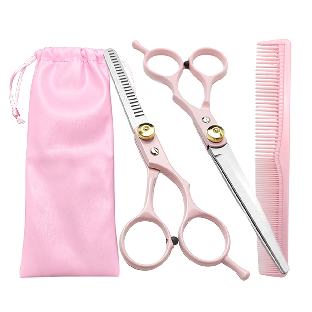 ชุดกรรไกรตัดผม 4 ชิ้น, กรรไกรตัดผม / กรรไกรซอยผมพร้อมถุงเก็บสําหรับผู้หญิงสาวช่างทําผมบ้านร้านทําผมตัดผมเด็ก