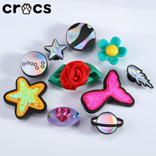 Crocs Crocs Zhibixing อุปกรณ์เสริมรองเท้ารูดอกไม้พื้นผิวเลเซ…