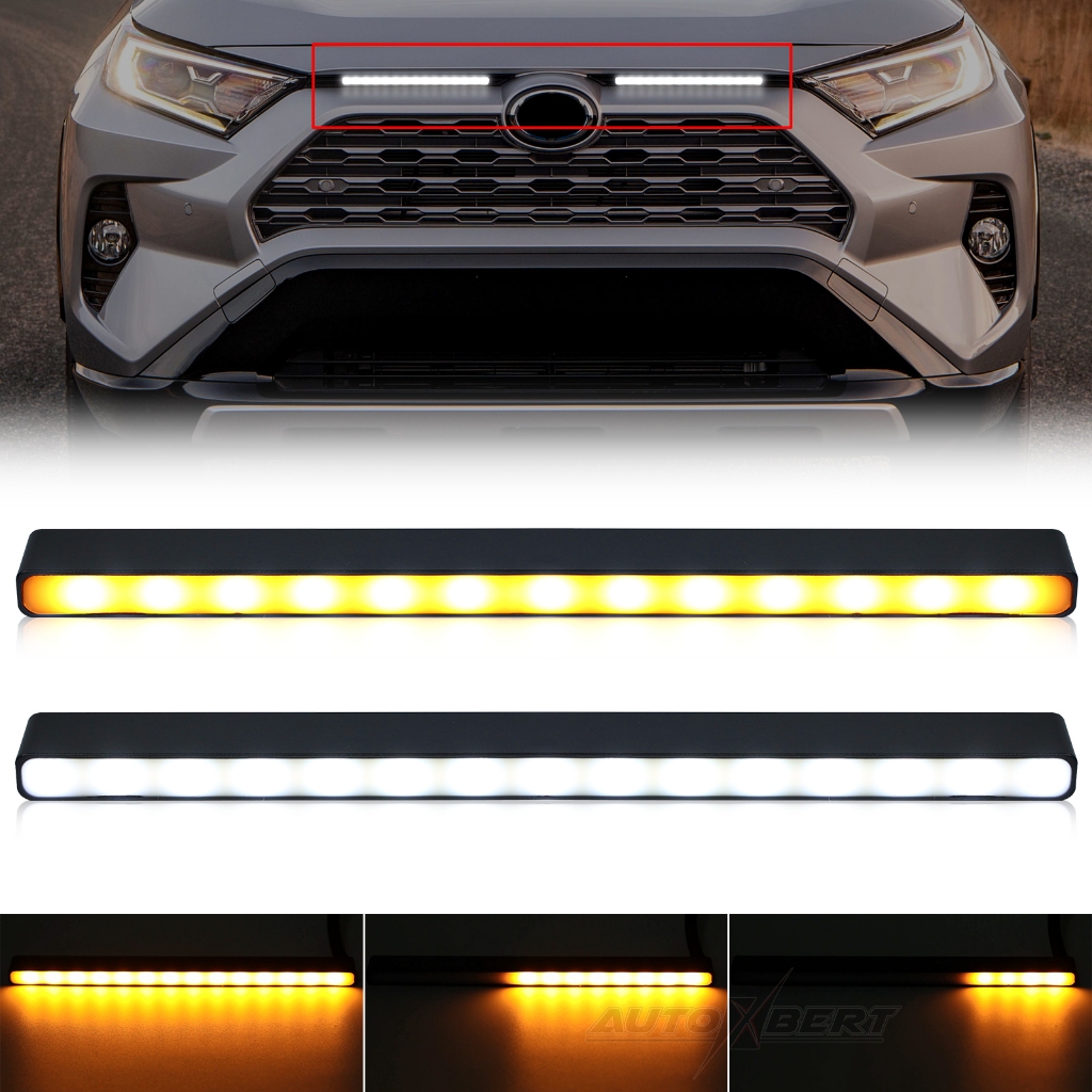2pcs Universal 6 15 ซม.12V Daytime Running Light Bar LED ขับรถ DRL ลําดับไฟเลี้ยวแถบโคมไฟรถประกอบสีขาว Amber