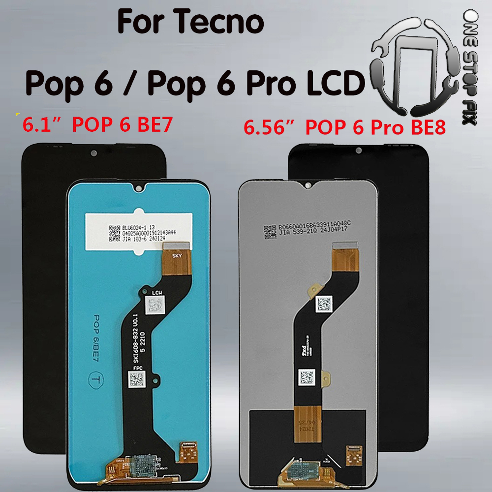 สําหรับ Tecno Pop 6 BE7 จอแสดงผล LCD Touch Screen Digitizer Assembly สําหรับ Pop 6 Pro BE8 LCD