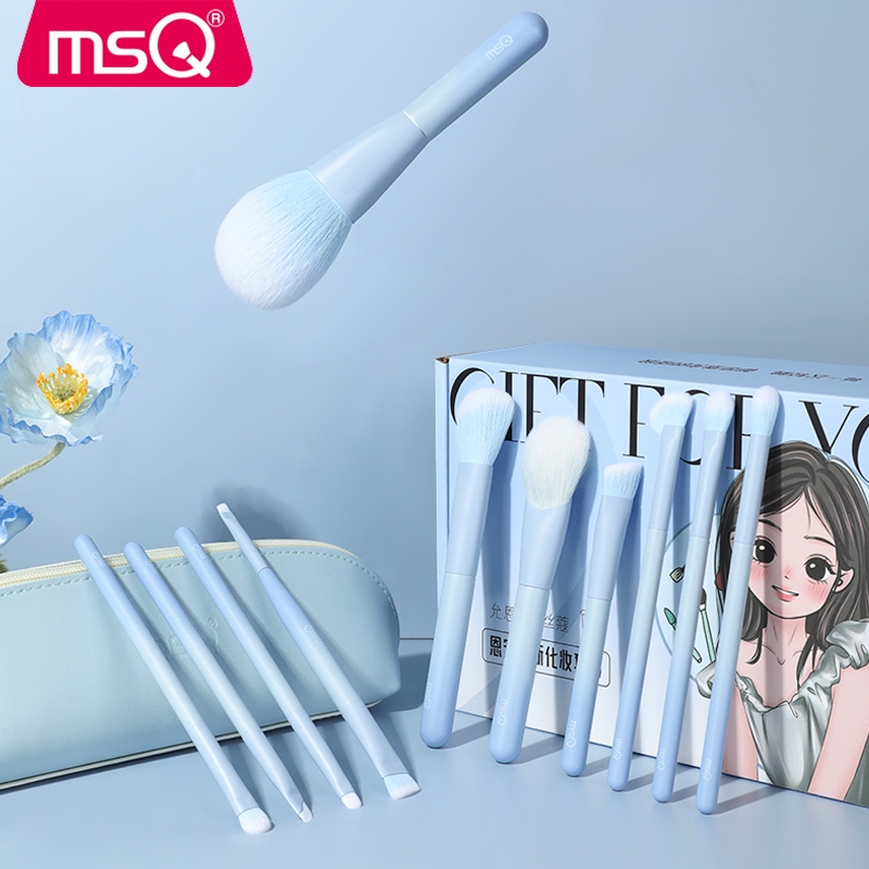 MSQ Blue ชุดแปรงแต่งหน้ามืออาชีพ 11 ชิ้น ขนแปรงนุ่มพิเศษ สําหรับมือใหม่