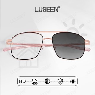 LUSEEN แว่นตา ป้องกันรังสี เปลี่ยนสี แว่นตาสไตล์เกาหลี ป้องก…