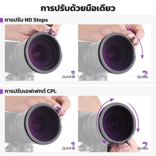 Neewer 67 มม. 2 in 1 True Color Variable ND2-ND32 และตัวกรอง CPL