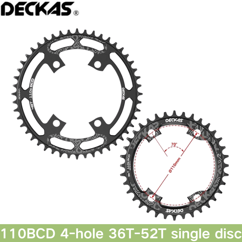 Decks 110BCD จานเกียร์ถนนแผ่นเดียว 4 รู อัตราส่วนฟันหลากหลาย 36T-52T เหมาะสําหรับ R7000, R8000 ซีรีส์ R9000 สําหรับขี่ถนนของคุณเป็น momentum