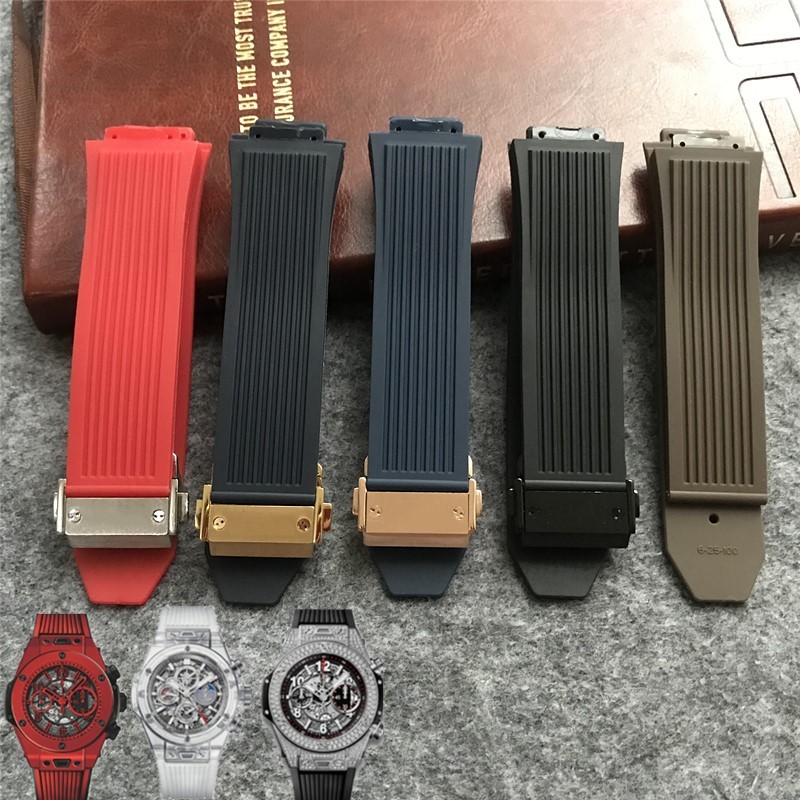 เหมาะสําหรับ Hengbao สายนาฬิกาชายยาง HUBLOT Hengbao/UBLOT ระเบิดสายนาฬิกาซิลิโคน 26 * 17 มม.ฟรี Y-Sh