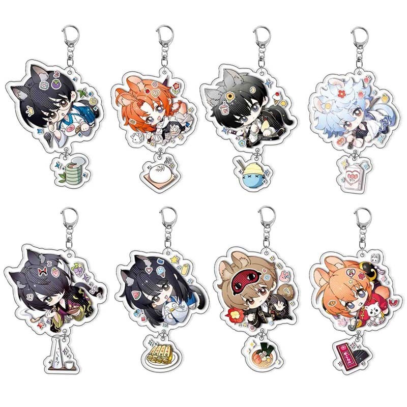 Gintama พวงกุญแจ Sakata Gintoki Toushirou Kamui Okita Sougo จี้รูปพวงกุญแจอะคริลิคพวงกุญแจคอลเลกชันชุดของขวัญคอสเพลย์