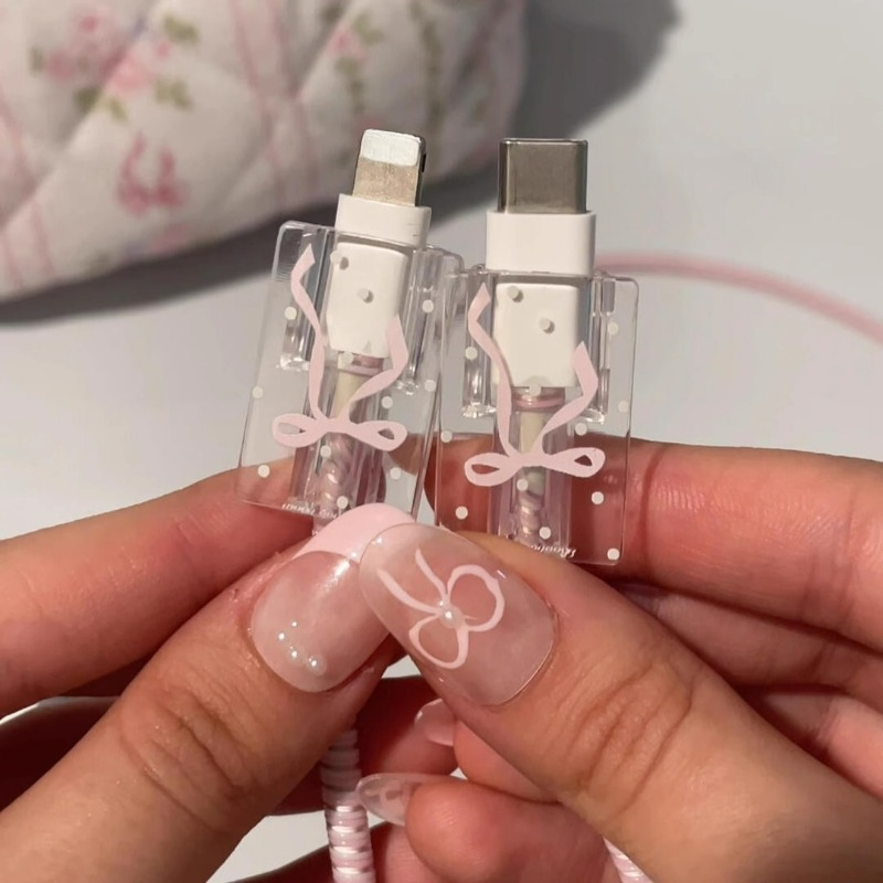 Cable Bite TPU นิ่ม ที่กันสายหัก ลายการ์ตูน cable protector สำหรับ สายชาร์จ iP/Android/Type-C