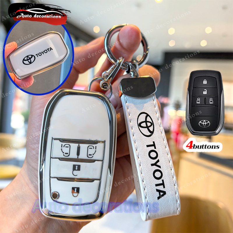 เคสกุญแจรถยนต์อัจฉริยะ Toyota สําหรับฝาครอบกุญแจ Toyota Alphard Vellfire Sienta พวงกุญแจ Toyota Majesty รูปแบบใหม่