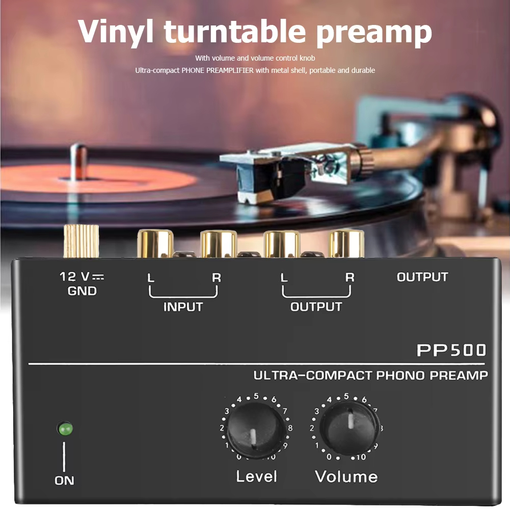 [Youyue] P500 Phonograph Preamplifier พร้อมปริมาณอินพุตควบคุมระดับเสียง RCA 1/4 "TRS อินเทอร์เฟซเอาต