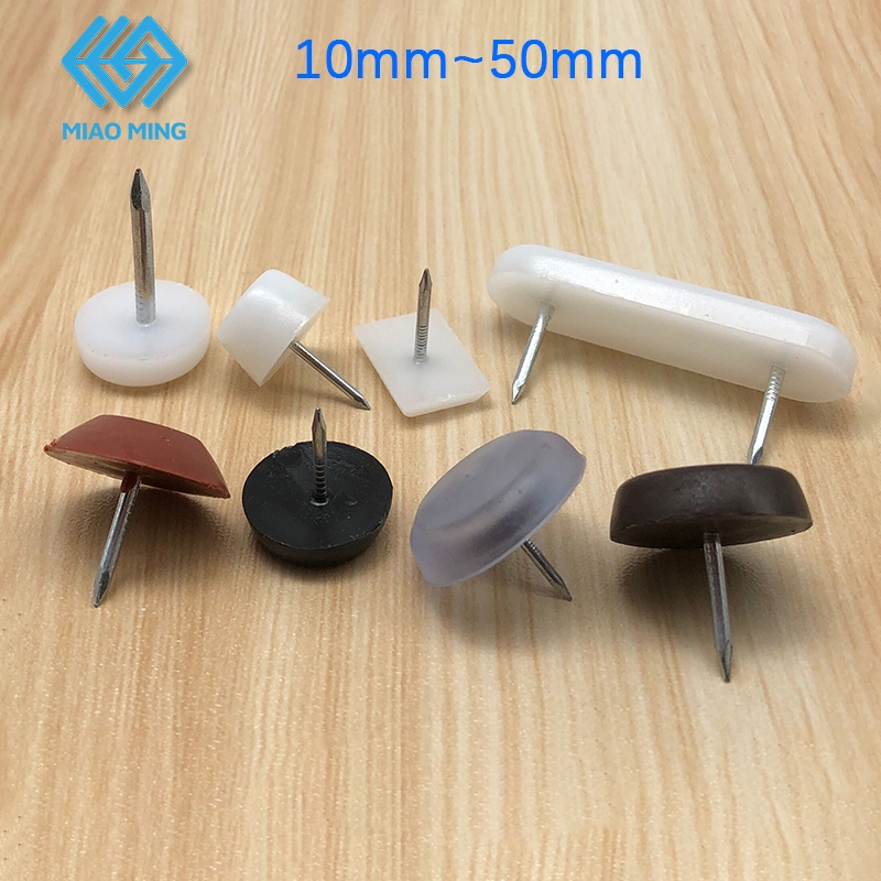 (1PCS) 10 มม. ~ 50 มม.พร้อมสต็อกขาเล็บ Glide สําหรับเฟอร์นิเจอร์ไม้โต๊ะเก้าอี้ Feet Anti Scratch Protector เล็บ Pad พลาสติก Paku Kaki Mecausi