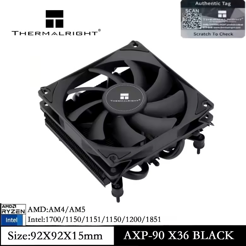 Thermalright AXP90 X36 สีดํา Low Profile CPU Air Cooler หม้อน้ํา CPU 36 มม.ความสูง PWM พัดลม AGHP CP