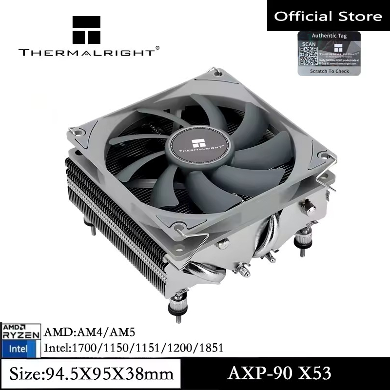 Thermalright AXP90-X53 หม้อน้ํา CPU CPU Air Cooler 53 มม.Slim PWM พัดลม CPU ฮีทซิงค์ Cooler AGHP เทค