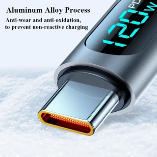สาย USB Type C 120W สำหรับ ชาร์จเร็ว USB C สายชาร์จข้อมูลยาว1เมตร2เมตร