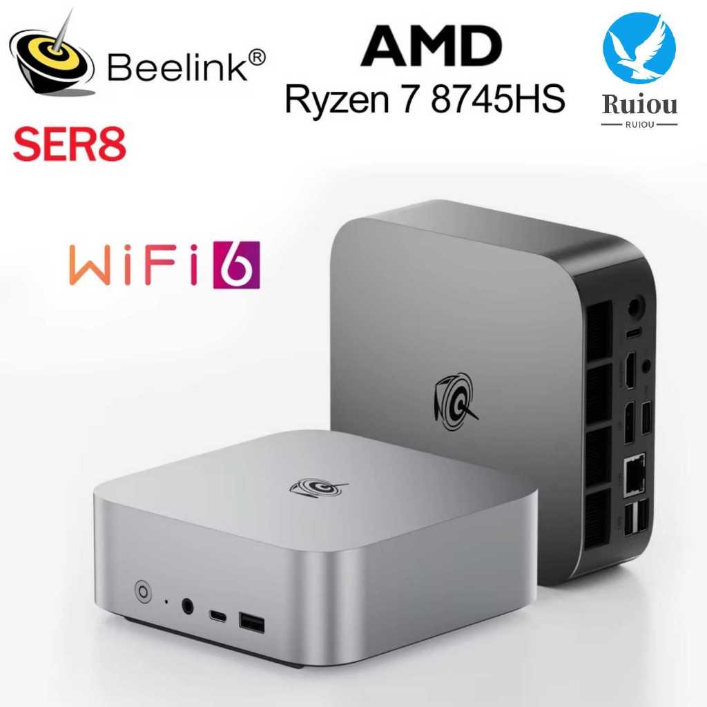 ใหม่ Beelink SER8 Mini Gaming PC AMD Ryzen 7 8745HS DDR5 24GB/32GB 1TB PCIe4.0 SSD WIFI6 BT5.2 2.5Gb