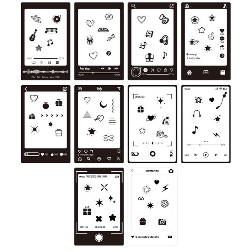 [Film Lab] [ชุดละ 10 ชิ้น] สติ๊กเกอร์ สำหรับ Instax Mini ฟิล์ม ของตกแต่ง DIY CAC31