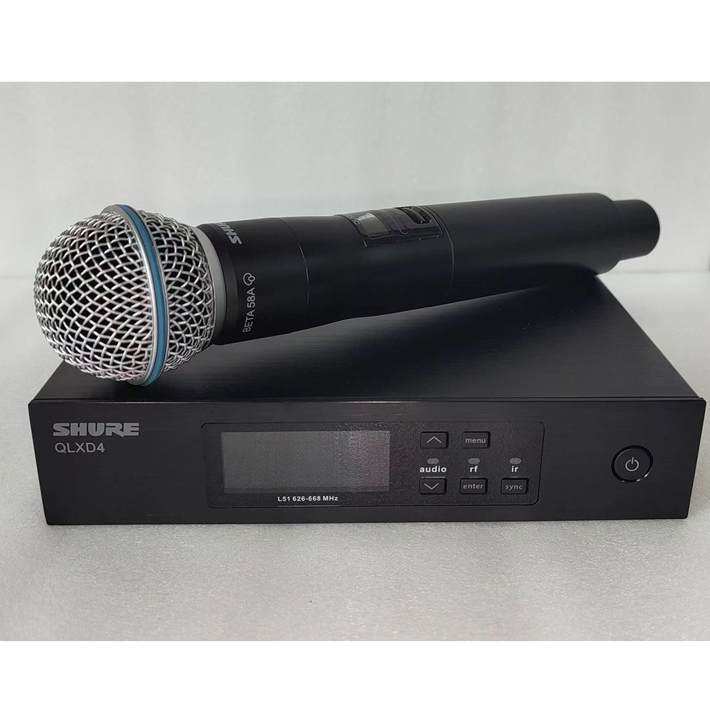 Shure QLXD4 คุณภาพสูง Professional UHF ระบบไมโครโฟนไร้สาย BETA 58A ไมโครโฟนแบบใช้มือถือ,สําหรับเวทีค