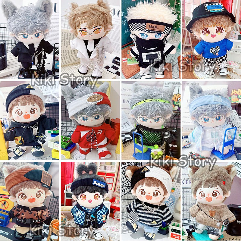 20 ซม.ตุ๊กตาไอดอลเสื้อผ้าชุด overalls Hoodie ชุดสุภาพบุรุษตุ๊กตาอุปกรณ์เสริม K-pop Jungkook JIMIN HOSHI WOWON MINGYU NCT127 แฟนของขวัญ