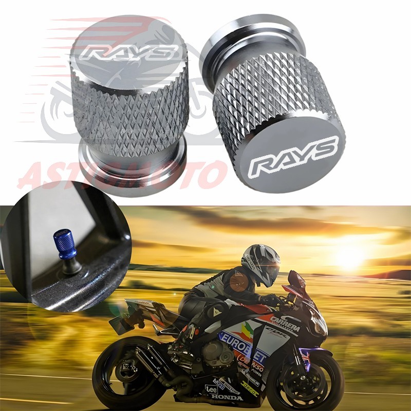 Racing Boy 2 ชิ้น Universal รถจักรยานยนต์ยางวาล์วหมวก Pito CNC สําหรับ Honda Yamaha mio i125 Aerox V2 V1 NMAX155