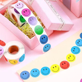 1ม้วน500สติกเกอร์ปิดผนึกซองจดหมายสติกเกอร์ตกแต่งฉลากกาว