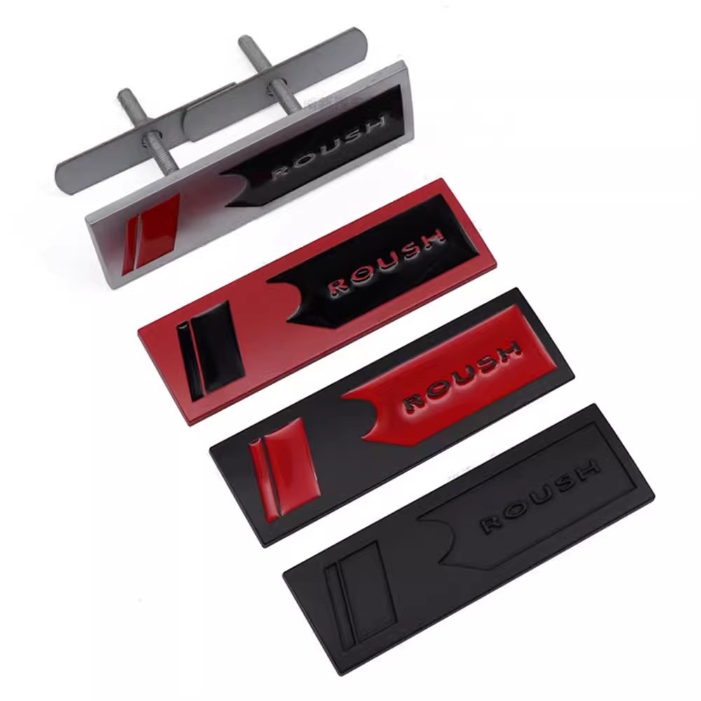 1 ชิ้น Chrome โลหะด้านหน้า Hood 3D ROUSH Grille Badge โลโก้รถ Sport Grill Emblem สําหรับ Ford Mustan